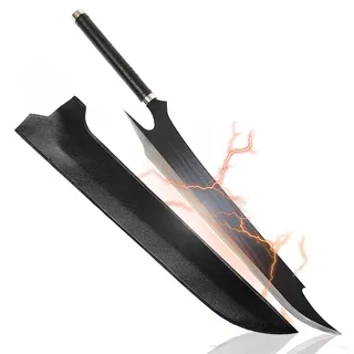 Swords and more Bleach Ichigo Shikai Cutting Moon Zangetsu Full Tang, Zangetsu Schwert, Bankai Ichigo-Schwert, Edelstahl, 96 cm, Bleach-Katana, Metallschwert für Cosplays, Sammlungen & als Geschenk