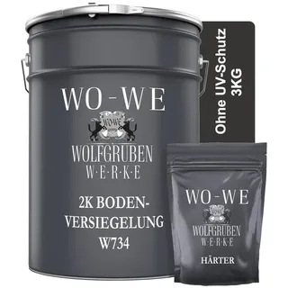 WO-WE 2K Epoxidharz Bodenversiegelung Bodenbeschichtung Klar/Farblos - 3Kg