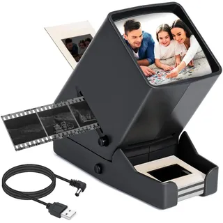 LED Dia-Viewer Negativ Betrachter tragbar 3X Vergrößerung USB 35mm Film Scanner