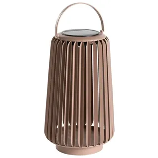 Dehner Laterne Kunststoff, Metall Ø 18 cm x 37 cm inkl. USB-C Kabel Taupe