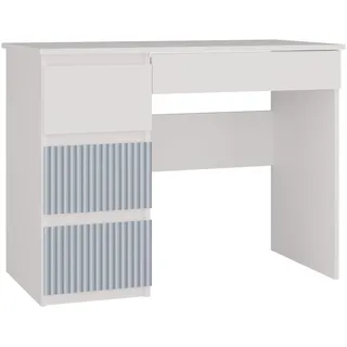 Topeshop Moderner kinderschreibtisch mijas arteso links farbe weiss blau 4 schubladen
