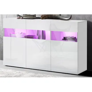INOSIGN Sideboard, Kommode mit 3 Türen, Breite 130 cm, ohne Beleuchtung, weiß