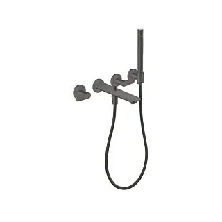 Hansgrohe Axor Citterio C Wannen-3-Loch-Armatur 49481340 cubic cut, brushed black chrome, Unterputz, Wandmontage