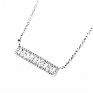 Smart Jewel Collier Mittelteil gerade, mit weißen Zirkonia Steinen, Silber 925 Ketten Weiss Damen