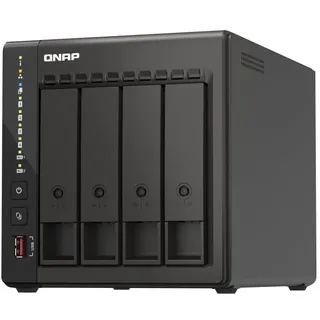 QNAP TS-453E 8G, 4 Bay NAS (Intel® Celeron® J6412 4-Core/4-Thread Prozessor, Turbo bis zu 2,6 GHz, Dual 2,5GbE) 16TB Bundle mit 4x4TB WD RED Plus HDDs