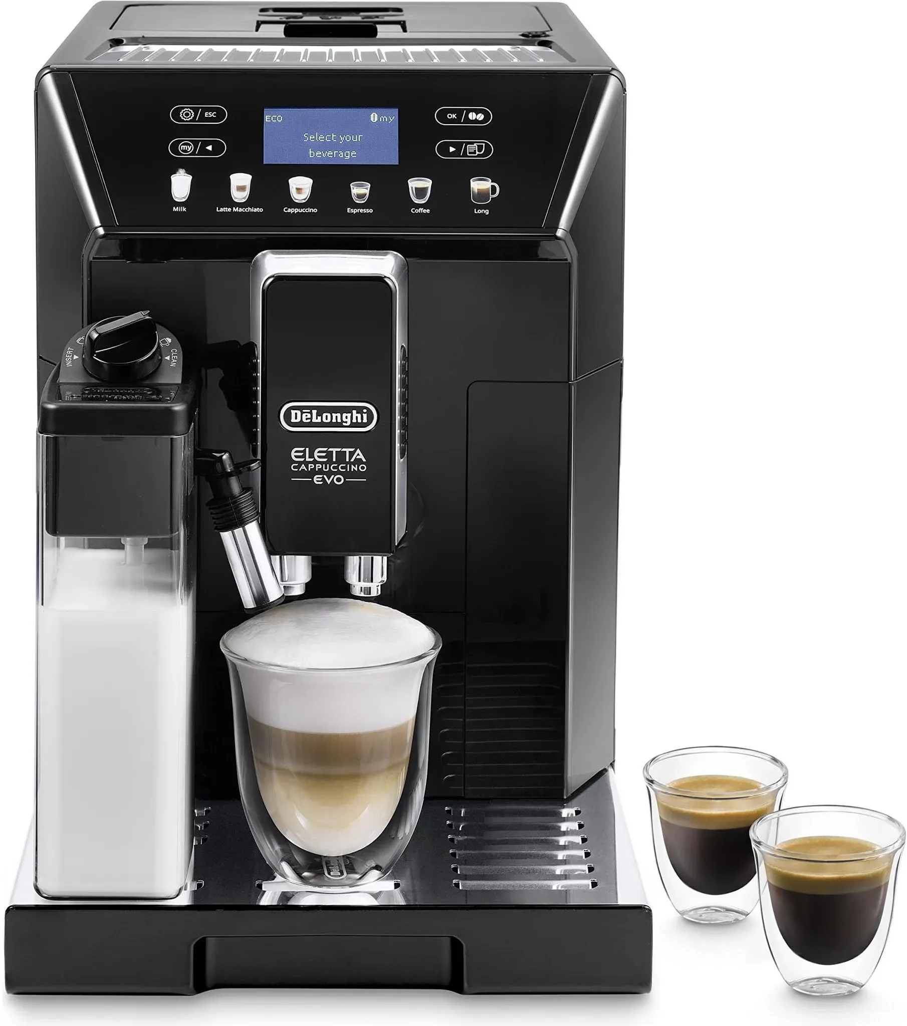 De'Longhi Eletta Evo ECAM 46.860.B Kaffeevollautomat mit LatteCrema Milchsystem, Cappuccino und Espresso auf Knopfdruck