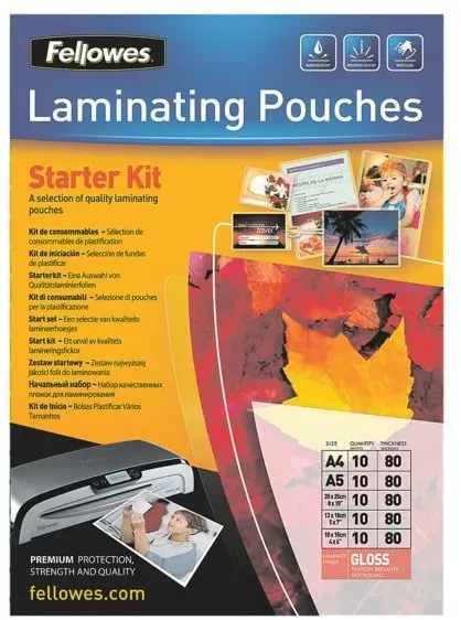 Fellowes Laminierfolien Starterkit (verschiedene Formate) transparent
