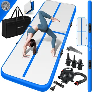 Kesser KESSER® Turnmatte Aufblasbar Airtrack Fitness-Matte Gymnastikmatte 3/4/5/6m inkl. Tragetasche & elektr. Luftpumpe Yogamatte, Tumbling Matten , Trainingsmatte Sportmatte Yoga, Turn- & Fitness