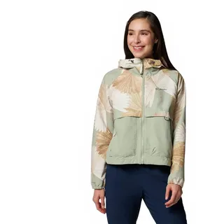 Columbia Damen Spire Valley Printed Windbreaker, Safari Rays/Safari, L - L