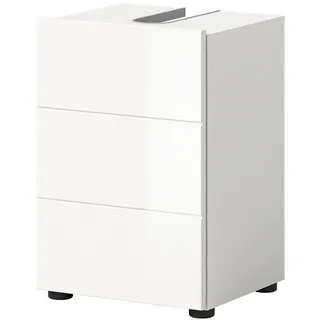 inn.furn Waschbeckenunterschrank Larik in weiß Hochglanz 38 cm