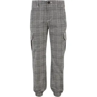 URBAN CLASSICS Aop Cargo Joggers Black / White 158-164 cm