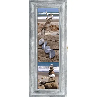 Cer-Plast Schlüsselkasten aus Holz Hängeschrank mit Schlüsselbrett Wandorganizer für Schlüsselaufbewahrung Schlüsselschrank Vintage-Optik Holzschlüsselbox