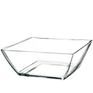 konzept 11 - Salatschüssel Eckig Obstschale 19x19 cm 1 Stück, Glasschalen 1,7L Transparent Snackschale Dickes Glas, Glasschüssel Spülmaschinenfest