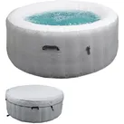 Whirlpool MCW-N97, Ersatz-Pool 4 Personen, In-/Outdoor aufblasbar PVC laminiert, rund Ø180cm ~ grau-weiß