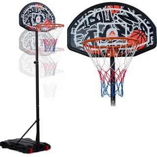 Apollo Basketballkorb mit Ständer und Rollen inkl. Ball & Pumpe - Graffiti