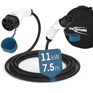 Ansmann 1900-0118 eMobility Ladekabel Autoladekabel 11kW Typ2 7,5m