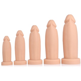 Xuomt Realistischer Dildo, Silikon XXXL Riesen Dildo mit Starkem Saugnapf,Prostata StimulatorAnal Plug G-Punkt Stimulator Masturbatoren Extrem Analplug Sexspielzeug für Frauen, Männer (Gold-M)
