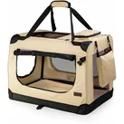 dibea Hundetransportbox Hundetasche Hundebox faltbare Kleintiertasche Größe (S) 50x34x36 cm Farbe beige