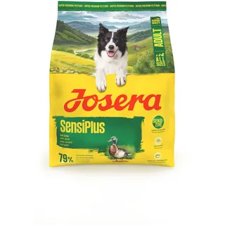 JOSERA Adult SensiPlus Ente & Reis (1 x 900 g) | Premium Trockenfutter für ausgewachsene empfindliche Hunde | mit viel Biotin für gesunde Haut & Fell | hoch verdaulich | glutenfrei | 1er Pack