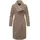 Damen lange Übergangsjacke Mantel in Woll-Optik mit asymmetrischem Reißverschluss 14 Taupe Grey Gr L 40 grau Obermaterial 90 10 Viskose Innenfutter 100