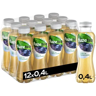 Fuze Tea Grüner Tee Blaubeere Lavendel - Fusion aus Grüntee und fruchtigem Blaubeer-Geschmack - ohne Zucker und ohne Kalorien - Tee aus nachhaltigem Anbau - Einweg Flaschen (12 x 400 ml)