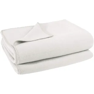 Soft-Fleece Wohndecke 103291, Weiß, 180 x 220 cm