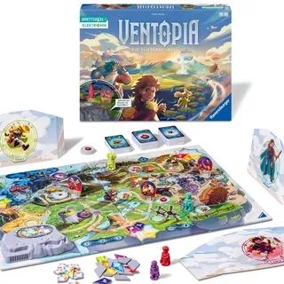 Ravensburger 24582 Ventopia - Die Fliegende Insel, Brettspiel mit Elektronik für Kinder ab 7 Jahren für 1 bis 4 Spieler