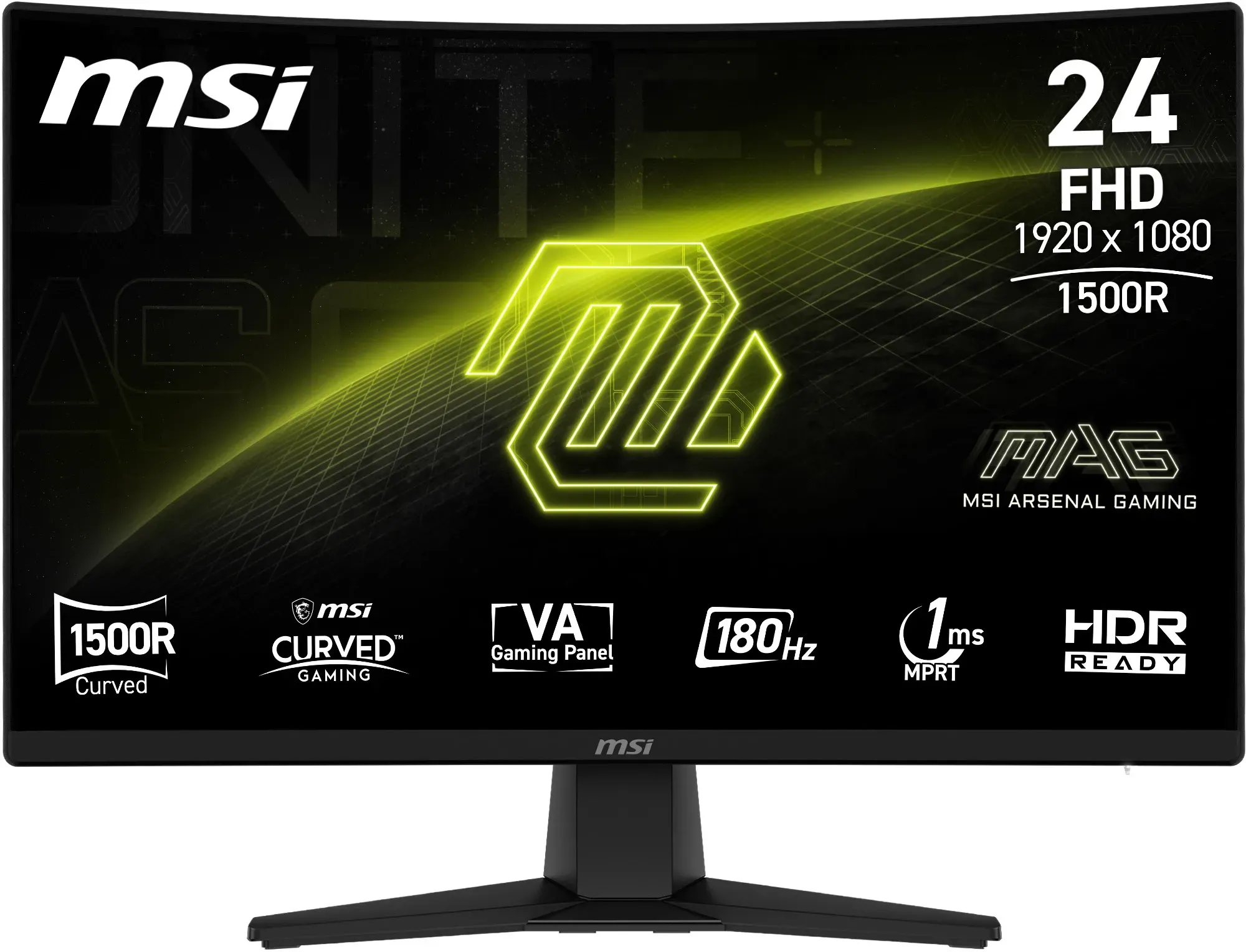 MSI Gaming-Monitor "MAG 242C", Energieeffizienz: E, schwarz, B:53,9cm H:39,5cm T:22cm, Monitore, neigbar, Gaming-Monitor, Topseller