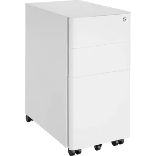 Tectake Aktenrollschrank, Weiß, Textil, Quadratisch, 30x59.5x50 cm Arbeitszimmer, Container