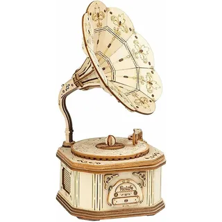 ROBOTIME Modernes 3D-Grammophon aus Holz TG408