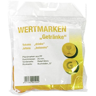 WOLF & APPENZELLER Wertchips Getränke gelb, 100 St.