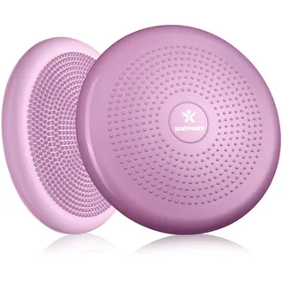 BODYMATE Ballsitzkissen inkl. Pumpe PRINCESS-PINK 34cm Durchmesser - Balance-Kissen, Luftkissen, Balance Pad, Noppenkissen - Core-, Fitness-, Reha-, Koordinations- und Rückentraining