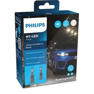 Philips Ultinon Pro6000 Boost H1-LED Scheinwerferlampe mit Straßenzulassung*, 5.800K, grau