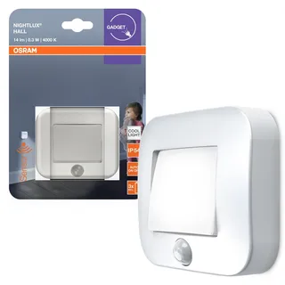 Osram NIGHTLUX Hall Nachtlicht, Weiß, Bewegungssensor, IP54, batteriebetrieben, 4000 K kaltweiß, ideal für Flure, Eingänge und flexible Montage