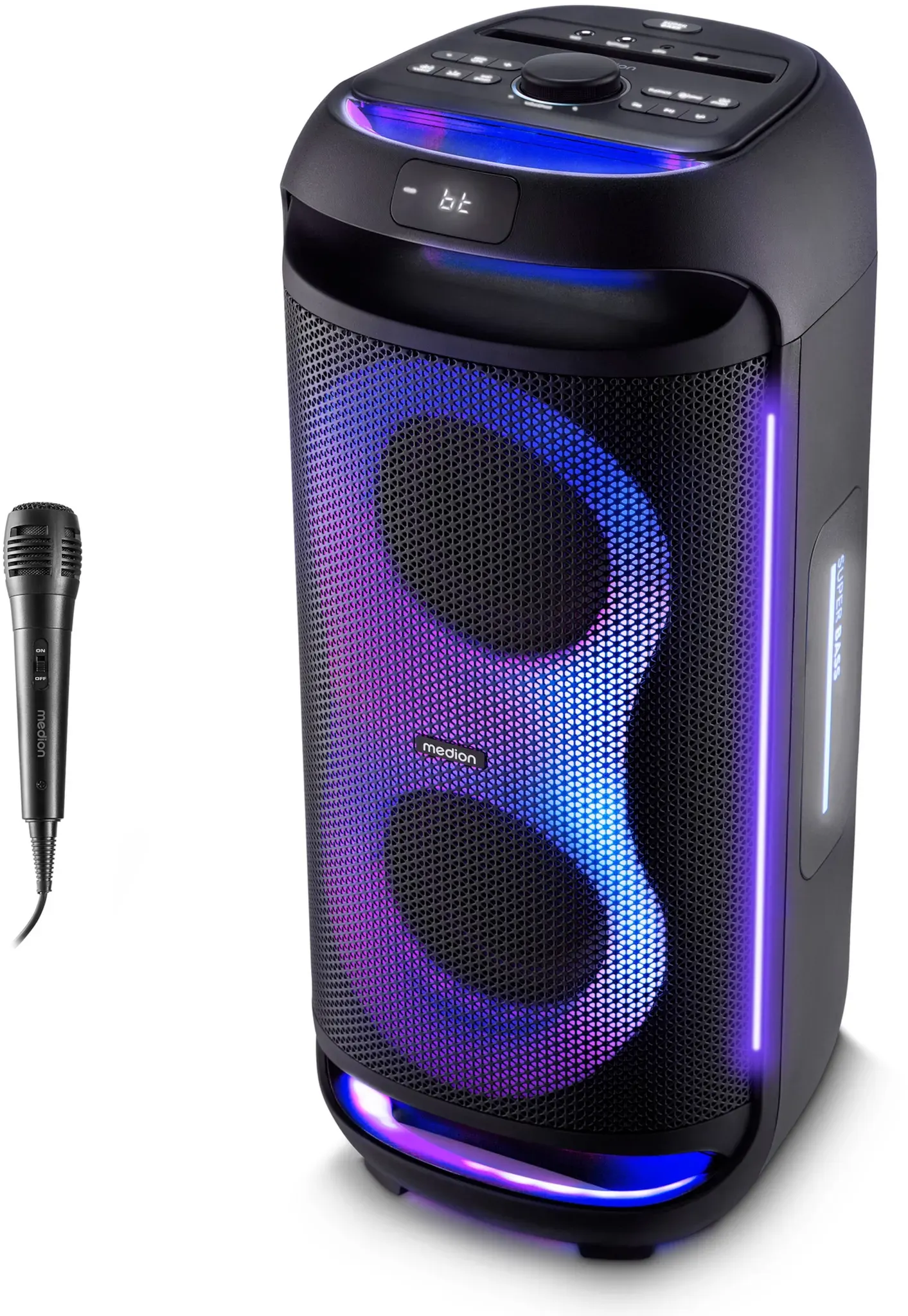 MEDION MEDION LIFE PE-2 Plus, 2 x 30 Watt RMS, True Wireless Stereo (TWS), bis zu 21,5 Stunden Akkulaufzeit, Super Bass Funktion