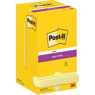 Post-it Post-it® Super Sticky Notes Haftnotizen extrastark 65412SY gelb 12 Blöcke