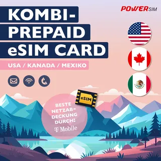 T-Mobile USA Kanada Mexico Reise SIM vom Power Sim Shop (21 Tage eSIM)