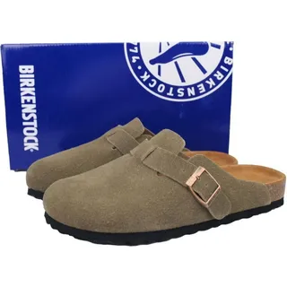 Birkenstock Boston Soft Footbed Clog Taupe Velourleder - Taupe - 38
