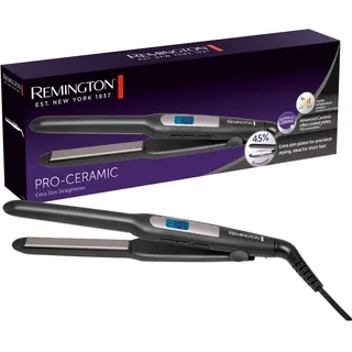 Remington Glätteisen [extra schmale Platten: für kurzes Haar, Pixies, Pony, Bart & kleine Locken] Haarglätter (Ultra-Pro-Keramikbeschichtung, LCD-Display,150-230°C) Bartglätter S5515