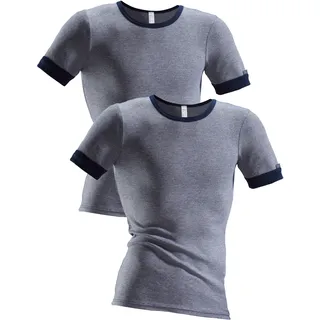 CLIPPER Unterhemd 2 Stk., modische Optik: Jeans meliert, tolle Baumwoll-Qualität Gr. 7 - 2 Stk., marine, , 303584-7 2 Stk.