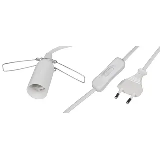 McShine - Lampenfassung | E14 mit 1,5m Kabel, Schalter und Eurostecker | die schnelle Art überall Licht zu bringen | ideal für z. B. Renovierungsarbeiten