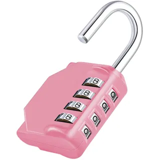 ZHEGE Zahlenschloss 4 Stellig, Vorhänge Vorhängeschloss mit Zahlencode für Fitnessstudio, Spindschloss, Vorhangschloss Ziffern Wetterfest für Tür, Gartenzäunen (Rosa)