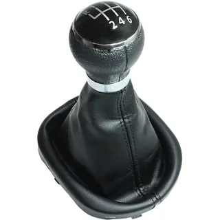 Schaltknauf Schaltmanschette Rahmen kompatibel für VW Touran Caddy 3 MK3 6 Gang schwarze Naht