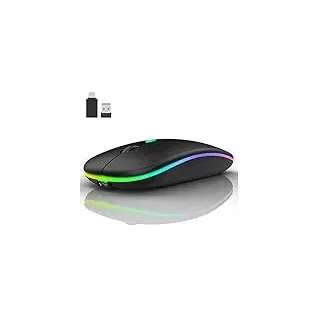 LEAPEST Bluetooth Maus kabellos (Bluetooth 5.0 + USB 2,4 GHz) Wiederaufladbare Optische Office- Funk Maus, Maus für MacBook Air Pro,iPad,Mac,PC,Computer,Laptop,Desktop (Schwarz)