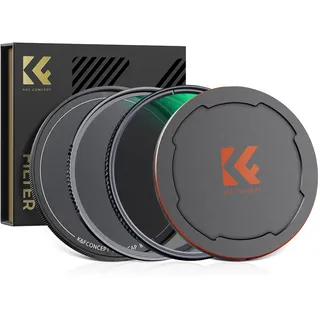K&F CONCEPT Filter Set,Nano X-Serie Polfilter(CPL Filter),MCUV Filter,2 Objektivdeckel& Aufbewahrungstasche,28 Schichten Antireflektierende Nanobeschichtung,HD,Wasserdicht,Kratzfest-77mm