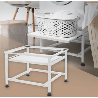 ML-Design Waschmaschinen-Untergestell ausziehbarer Ablage, Weiß, 62,5x53,5x45 cm,