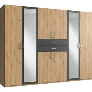WIMEX Kleiderschrank »Diver Drehtürenschrank mit Spiegel, 180, 225 o. 270cm breit«, Bestseller Schlafzimmerschrank wahlweise 3 Innenausstattungen