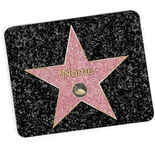 Herz & Heim® Personalisiertes Mousepad mit Wunschname oder Foto Walk of Fame