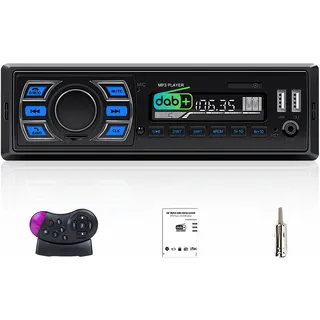 CAMECHO DAB/DAB+ 1Din Autoradio Bluetooth Freisprecheinrichtung, Auto MP3 Player Unterstützung für FM Radio USB/AUX/TF Lenkradsteuerung