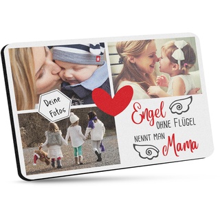 Mousepad für Mama mit Fotocollage selbst gestalten - Bedrucktes Mauspad - Mama Mein Engel - 23 x 19 cm, 5mm stark | Geschenk für Mama